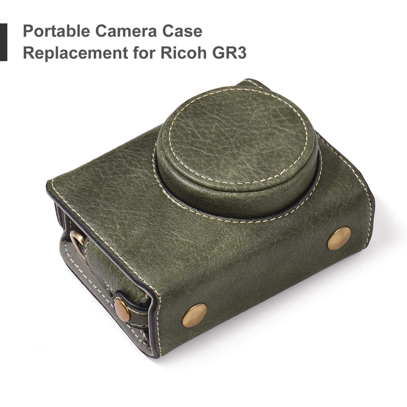 Portable Camera Case Synthetic Leather Camera Carry Bag with Shoulder Strap Replacement for Ricoh GR3 GR III/ GR3X Camera