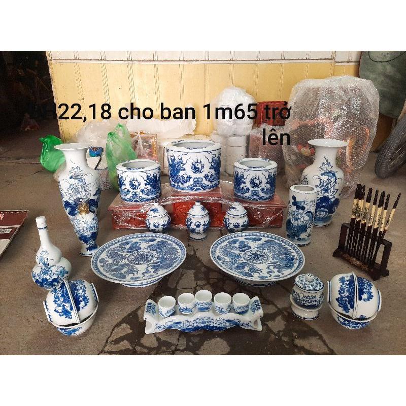 Trọn bộ thờ men lam vẽ dành cho ban từ 1m65 trở lên