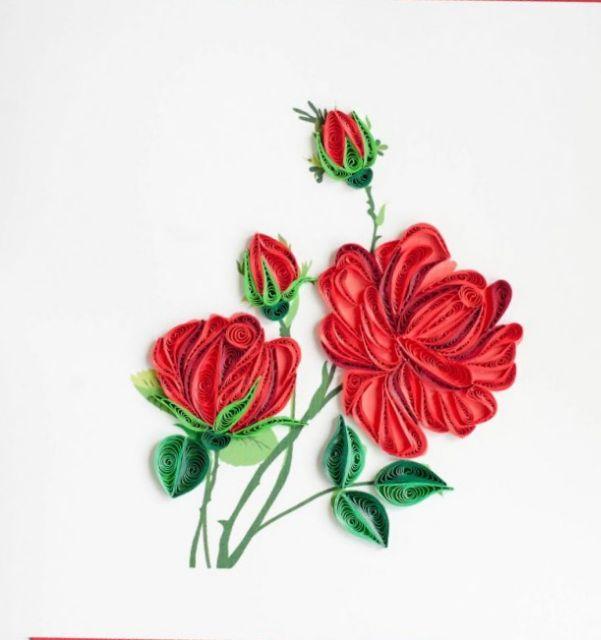 THIỆP QUILLING, thiệp handmade hoa giấy