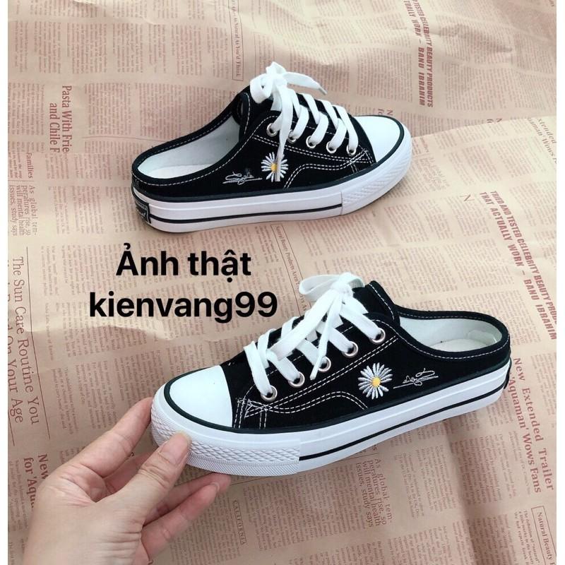 Giày sục thể thao nữ thêu HOA CÚC siêu xinh