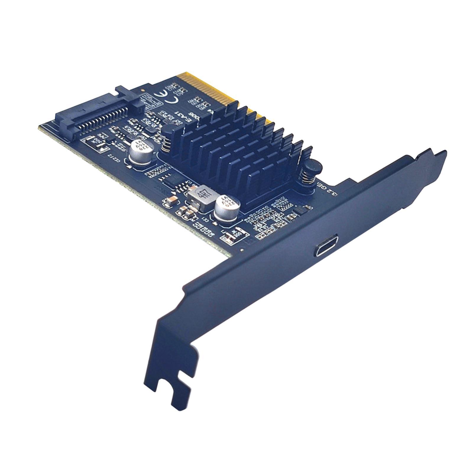Pci-e 4x to USB3.2 Front Type C Expansion 3.0 Adapter for Desktop Motherboard Durable Replacement