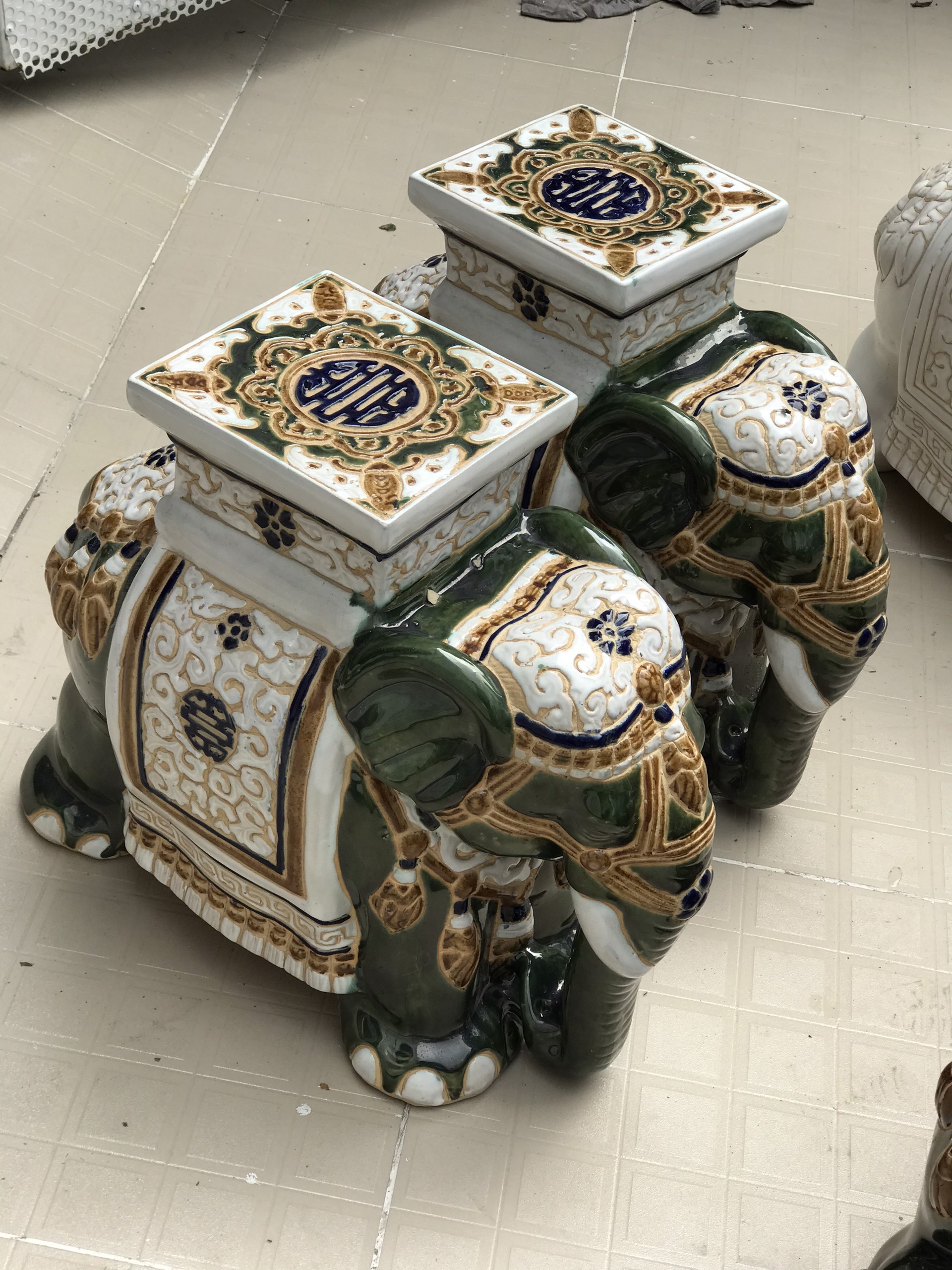 ĐÔN VOI GỐM SỨ 43CM VÒI CỤP GỐM SỨ NAM BỘ TRANG TRÍ DECOR PHONG THỦY SÂN VƯỜN VÀ TRONG NHÀ