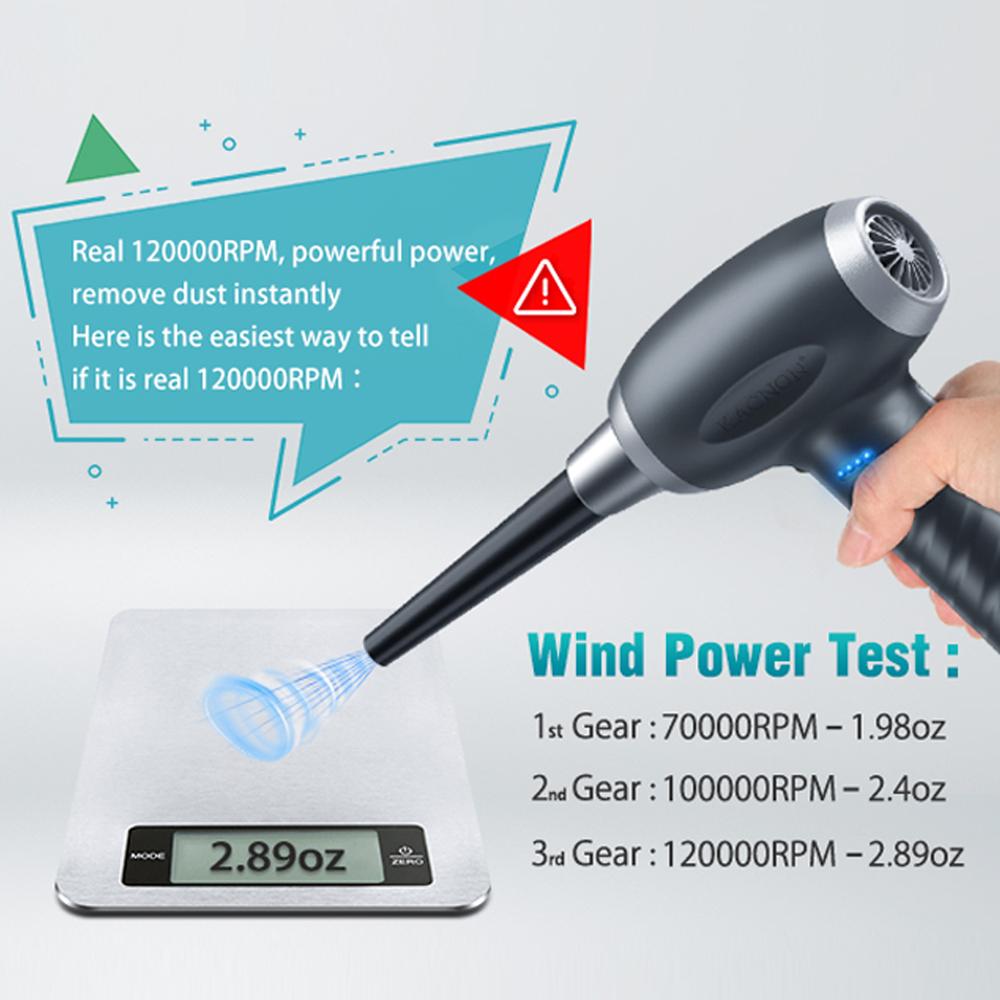 120000RPM Cordless Air Duster 90W Electric Wireless Air Gun Air Blower Cleaner Cho Bàn phím máy tính PC Làm sạch máy tính xách tay trên ô tô