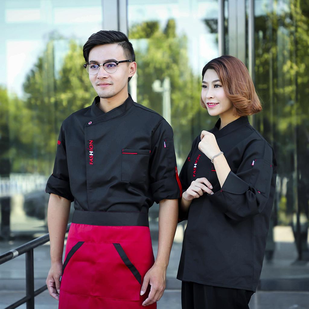Fashion Unisex Chef Coat Kitchen Uniform Long Sleeves Jacket