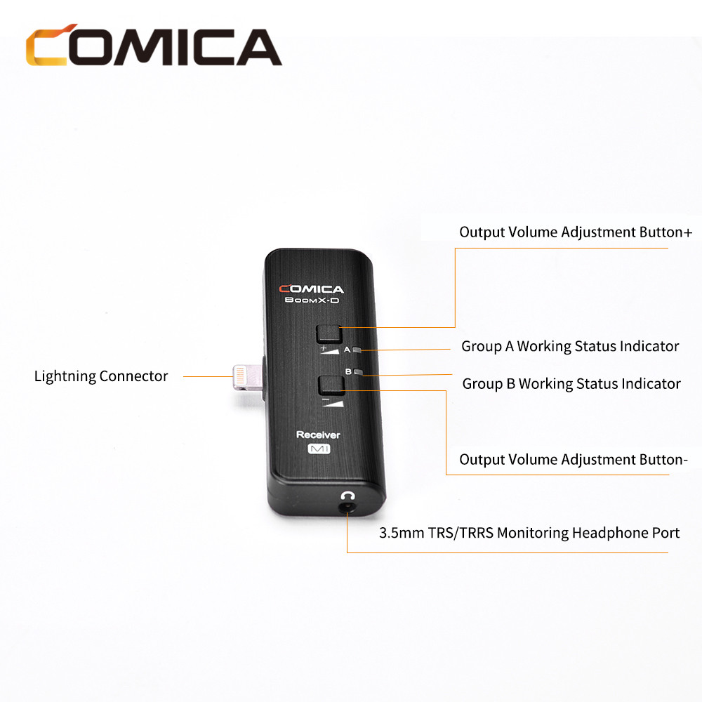 Comica BoomX-D MI2 (1 thu 2 phát) - Micro Không Dây Cổng Lightning Thu Âm Cho Các Thiết Bị iPhone, iPad, iPod - Hàng chính hãng