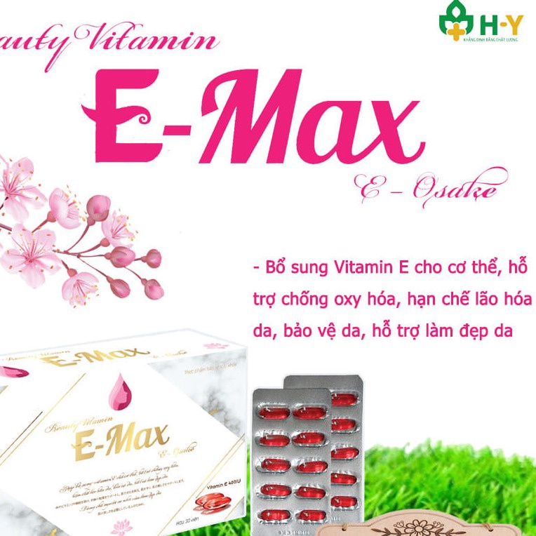 Viên Uống VITAMIN E – MAX E - OSAK giúp giảm lão hóa da, sạm da, nám da và làm đẹp da (  Hộp 30 viên)