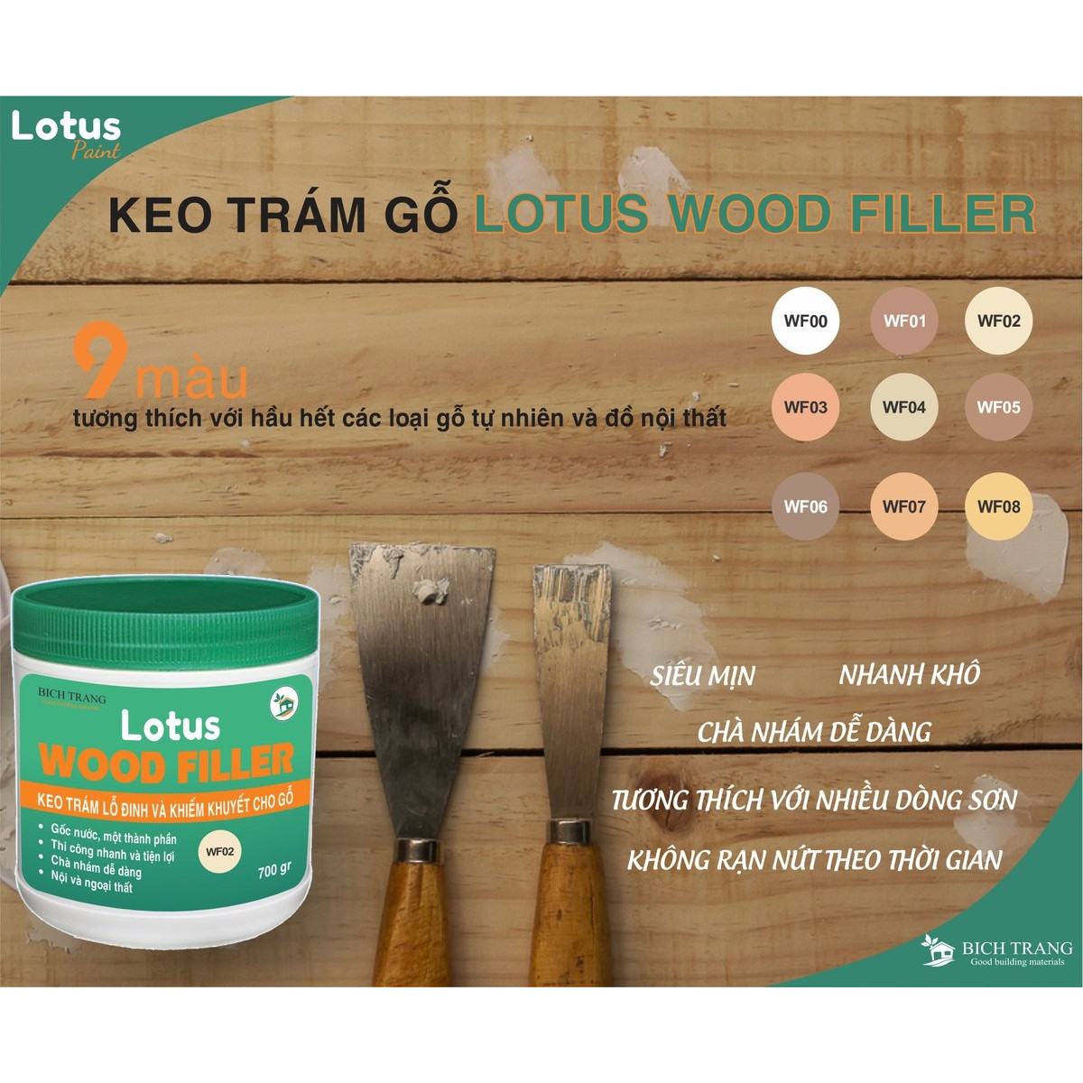 BỘT TRÁM TRÉT KHIẾM KHUYẾT GỖ WOOD FILLER