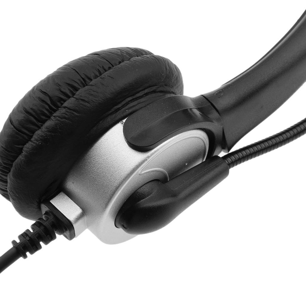 RJ11 Handsfree Call Center Corded Telephone Monaural Headset