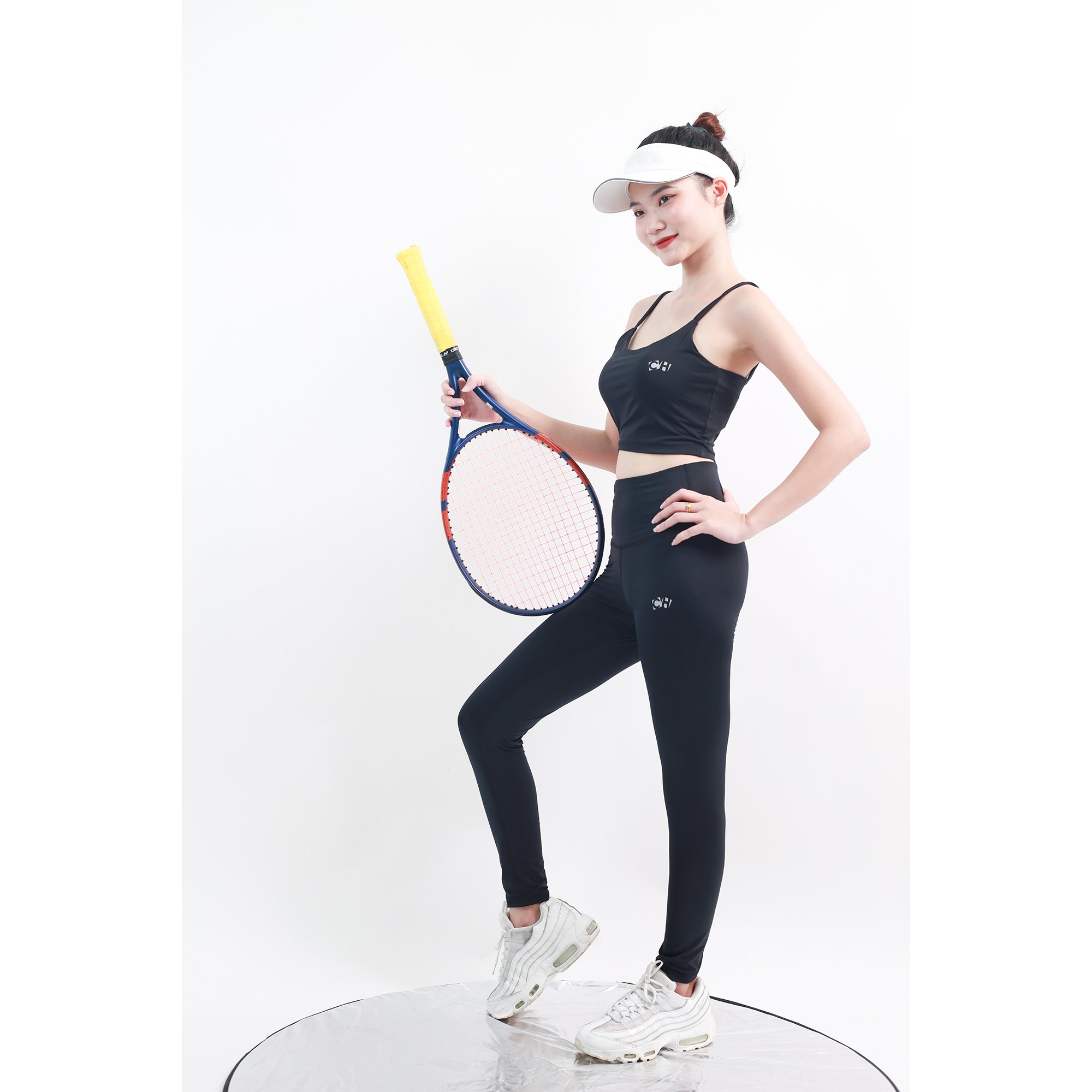 Set Quần Dài Lưng Cao + Áo Bra 2 Dây Kèm Mút Ngực Tập Yoga Aerobic Chạy Bộ Co Giãn Tốt, Tôn Dáng CH056