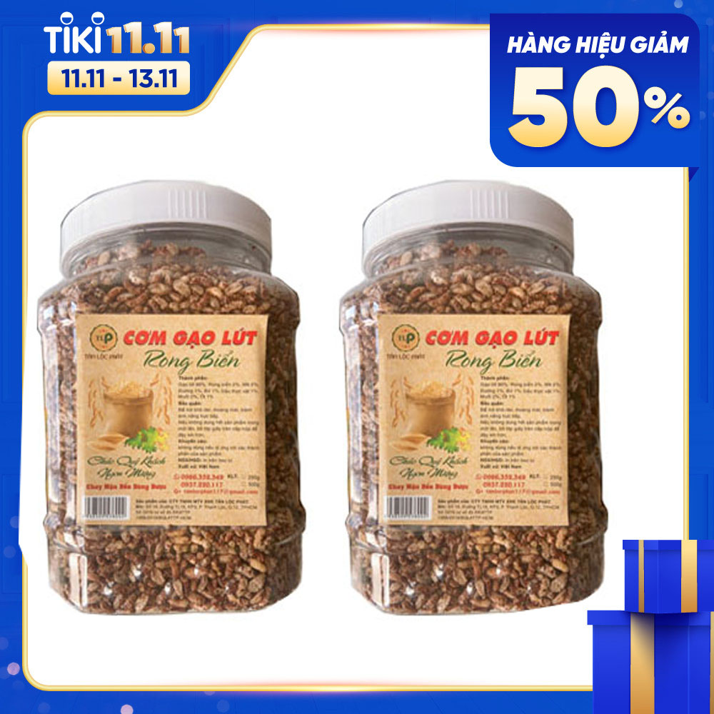 1KG - COMBO 2 HŨ CƠM GẠO LỨT RONG BIỂN TLP - ĂN CHAY ĐƯỢC