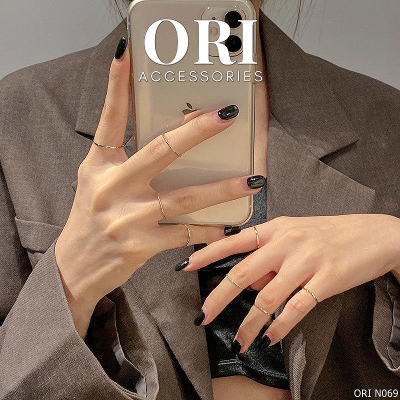 Set 10 nhẫn nữ tròn họa tiết tinh tế sang trọng ORI ACCESSORIES N069