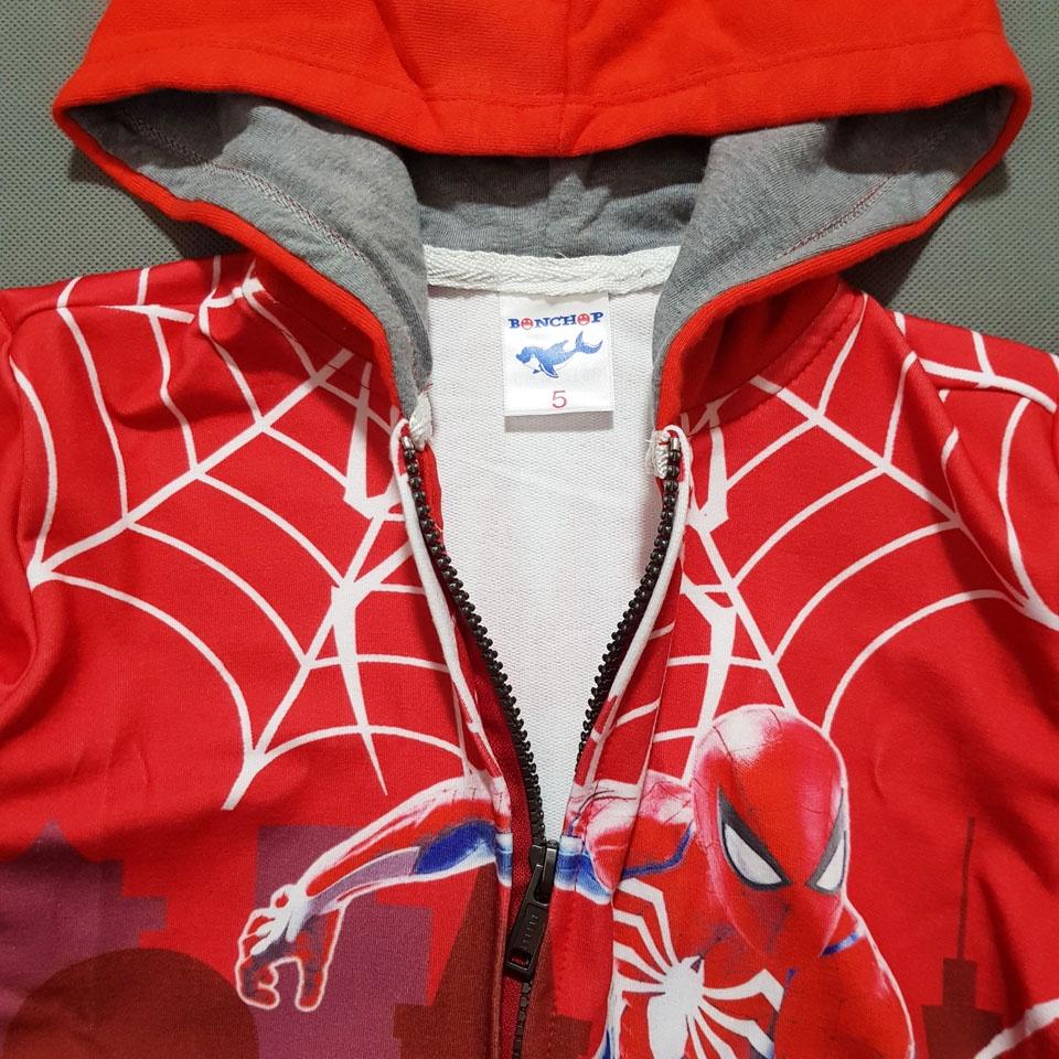 Áo khoác cotton da cá người nhện spiderman cho bé trai