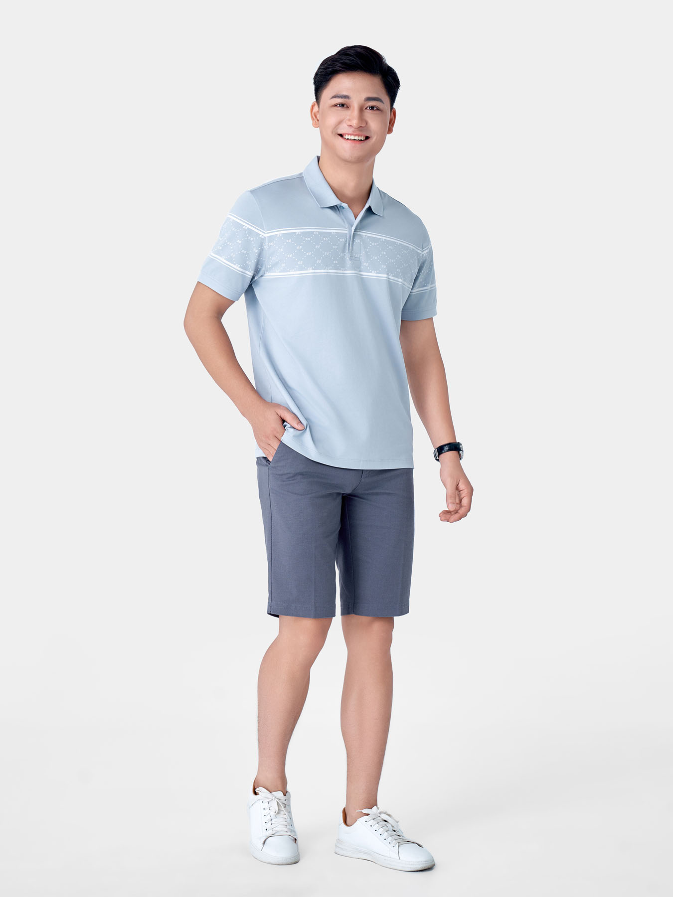 Áo Polo Nam 5S FASHION Họa Tiết Monogram Nổi Bật, Sang Trọng, Lịch Lãm (APC24027)