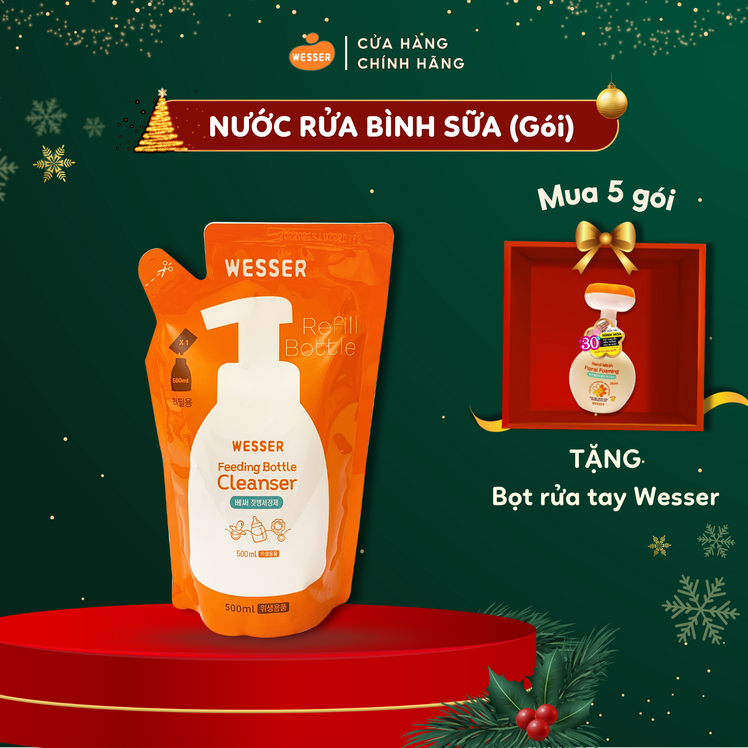 Nước Rửa Bình Sữa Wesser Gói