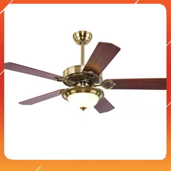 Quạt Trần Đèn Tân Cổ Điển 5 Cánh Gỗ, Động Cơ DC Lõi Đồng,Điều Khiển Từ Xa 3 Chế Độ Ánh Sáng,Đảo Chiều Hút Ẩm