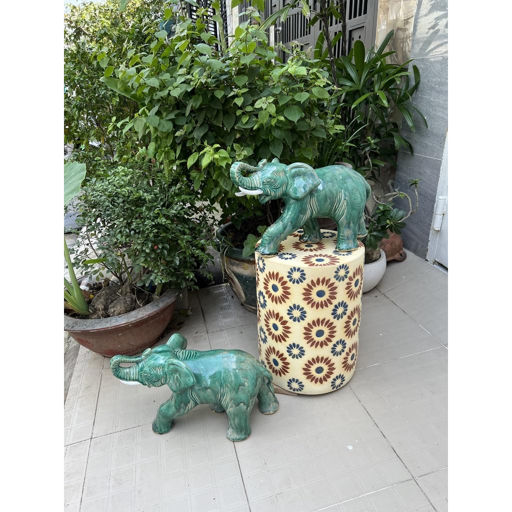 VOI BƯỚC ĐI GỐM SỨ TRANG TRÍ DECOR MÀU XANH