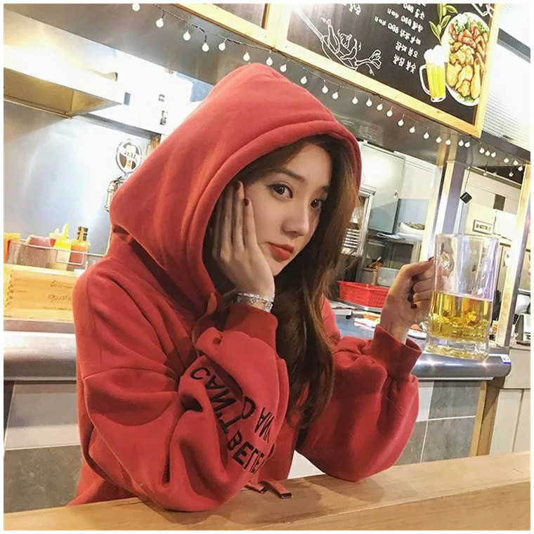 Áo Hoodie Nữ Phom Rộng Màu Trơn 3Fashion Nỉ Bông Êm Ái Stye Hàn Quốc - MSP T27