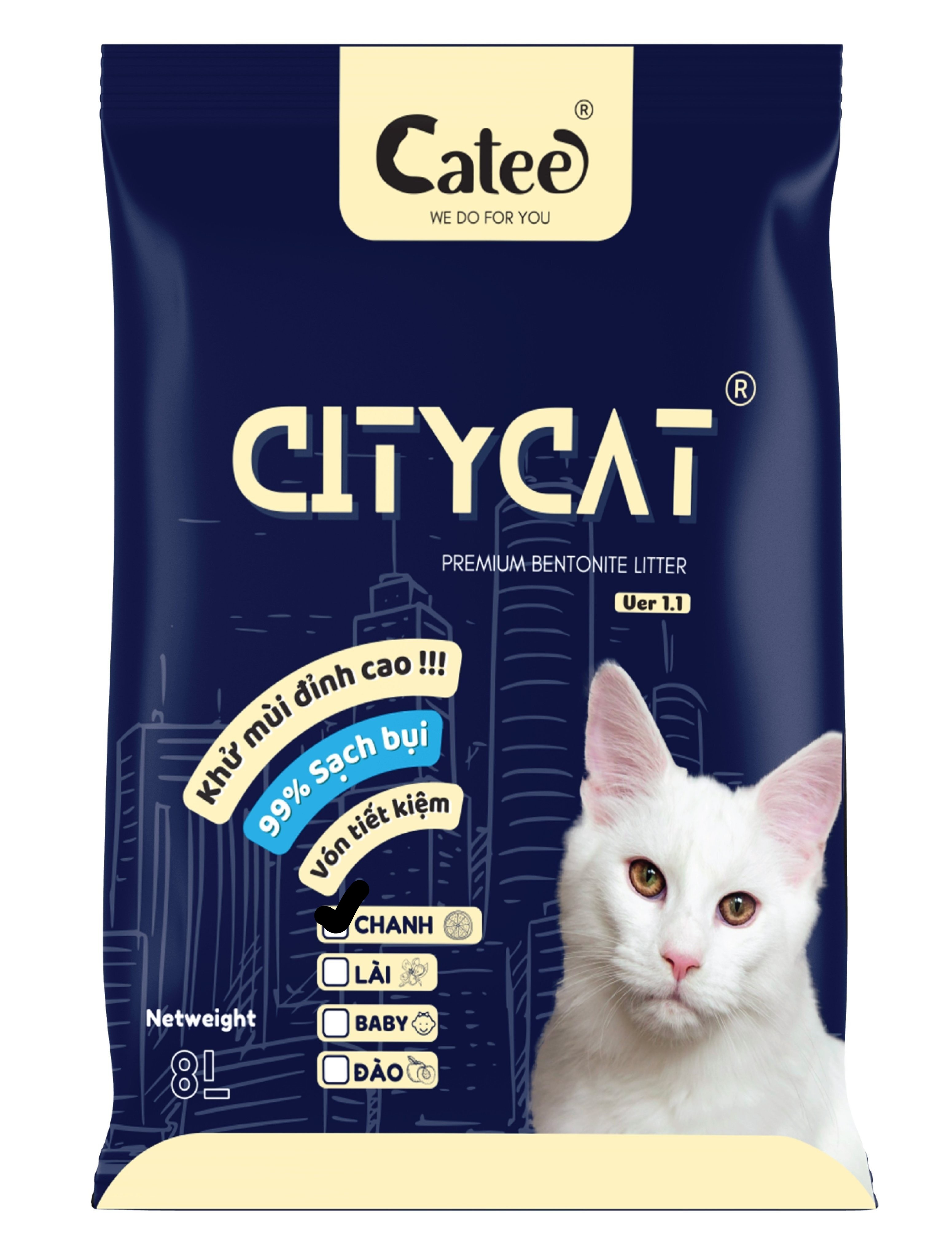 Cát Cho Mèo City Cat 8L (4KG) Đủ Mùi, Siêu Thơm, Siêu Vón Cục