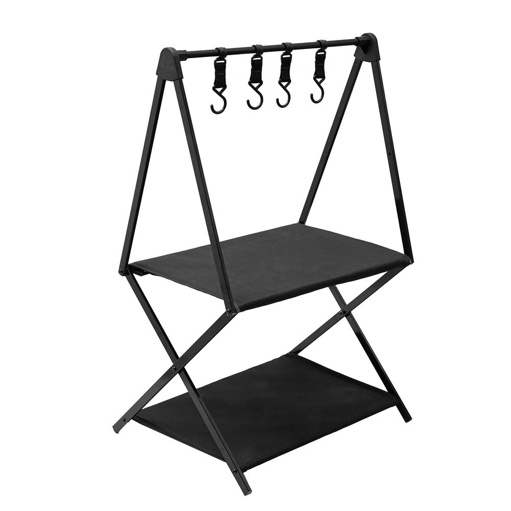 Outdoor Camping Cups Bowls Folding Drying Rack Hung Shelf With Hook Aluminum Alloy Bracket Picnic BBQ Tableware Cookware Storage Rack Campsite Tools Shelf