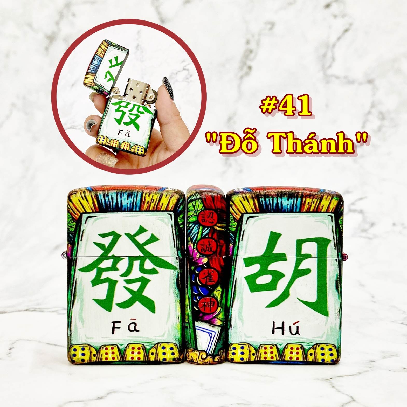 Hột Quẹt Bật Lửa phiên bản nhật hình chữ "Đỗ Thánh" H41 - xài xăng