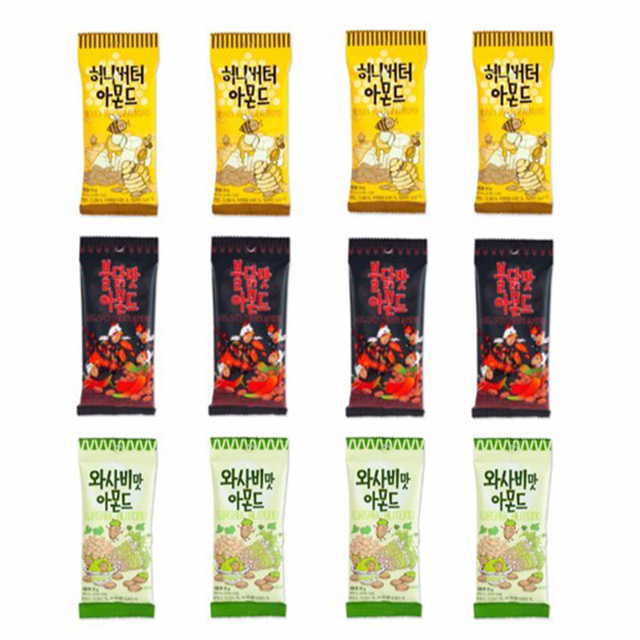 Hộp 12 Gói Hạt Hạnh Nhân Tẩm Wasabi Tom' Farm 30g