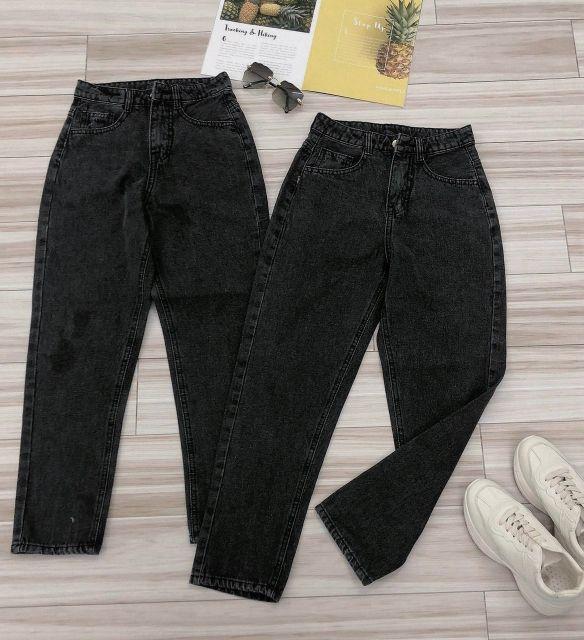 Quần baggy jean nữ   Quần baggy jean nữ màu xám trơn lưng cao size nhỏ từ 40kg - 55kg thời trang jean 2KJean