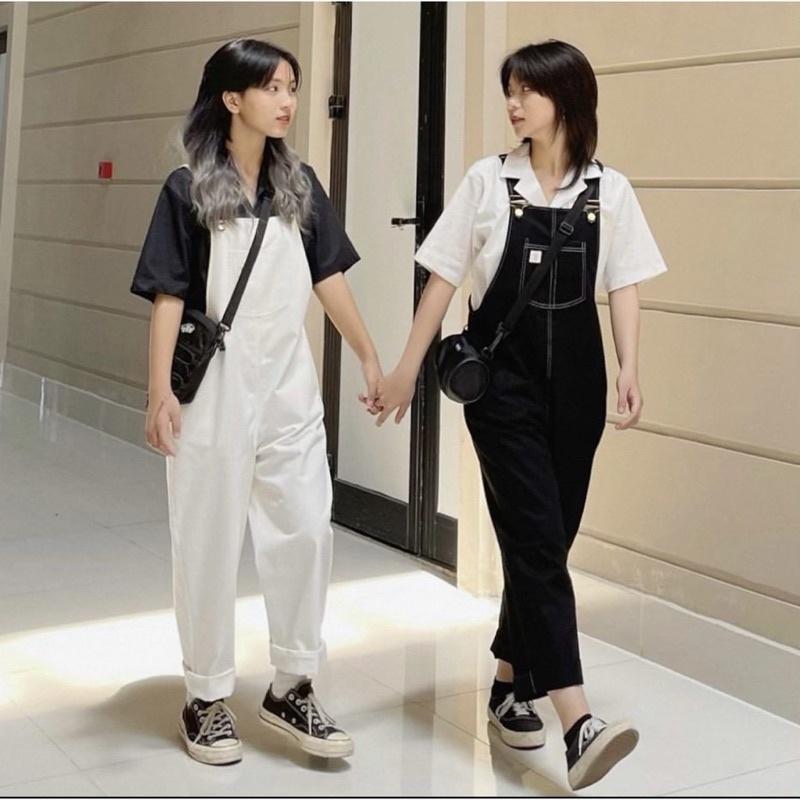 Yếm Quần Chất Kaki Dập Chỉ Nổi MARY Phong Cách Ulzzang - 84unisex
