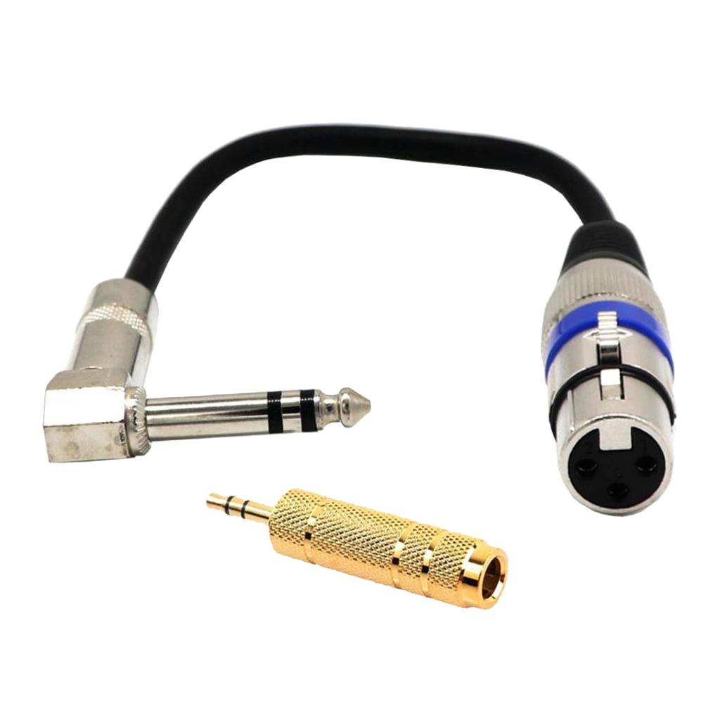 6.35 Mm Male to XLR Audio Female + 3.5 Mm Male to