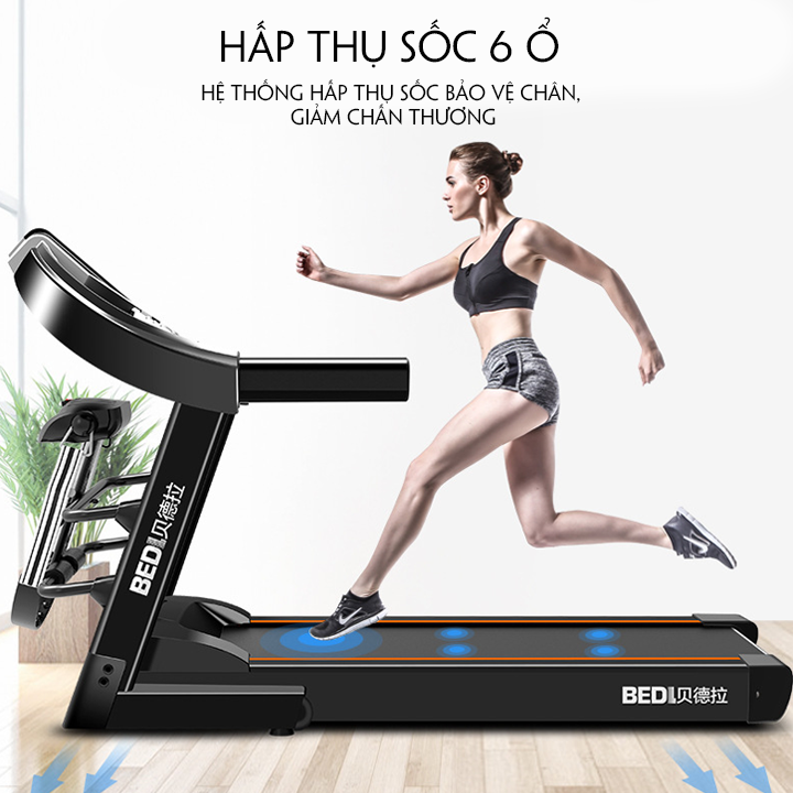 Máy chạy bộ đa năng điện trong nhà, máy chạy bộ đa chức năng BELD công xuất 3.0 hp. tpốc độ 1-10km/h phù họp cho gia đình