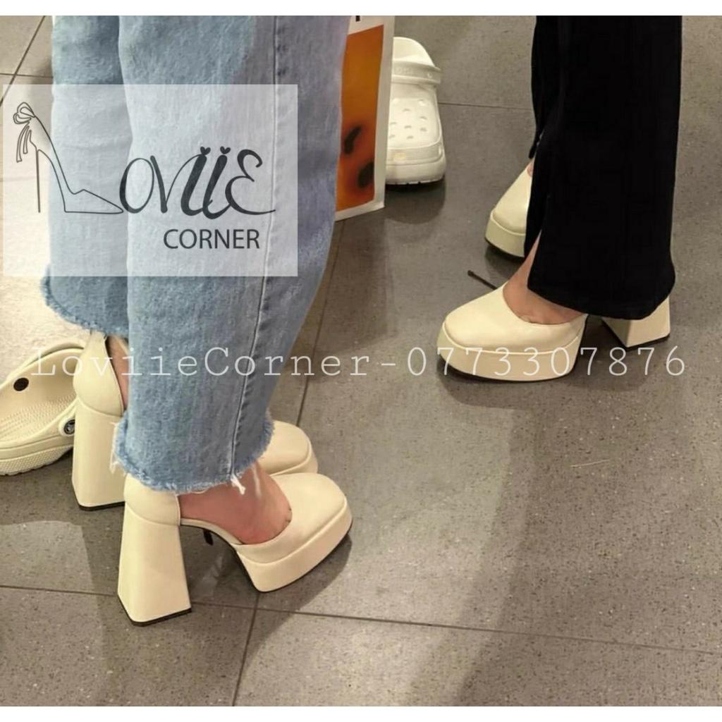 GIÀY THỜI TRANG LOVIIECORNER - SANDAL CAO GÓT BÍT MŨI TRÒN - GUỐC NỮ ĐÚP CAO 11 PHÂN - G221056