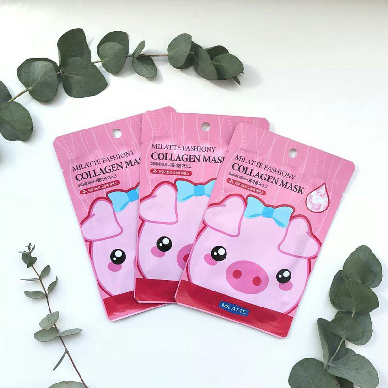 Mặt nạ dưỡng da collagen Milatte Fashiony Collagen Mask - Hộp 10 miếng