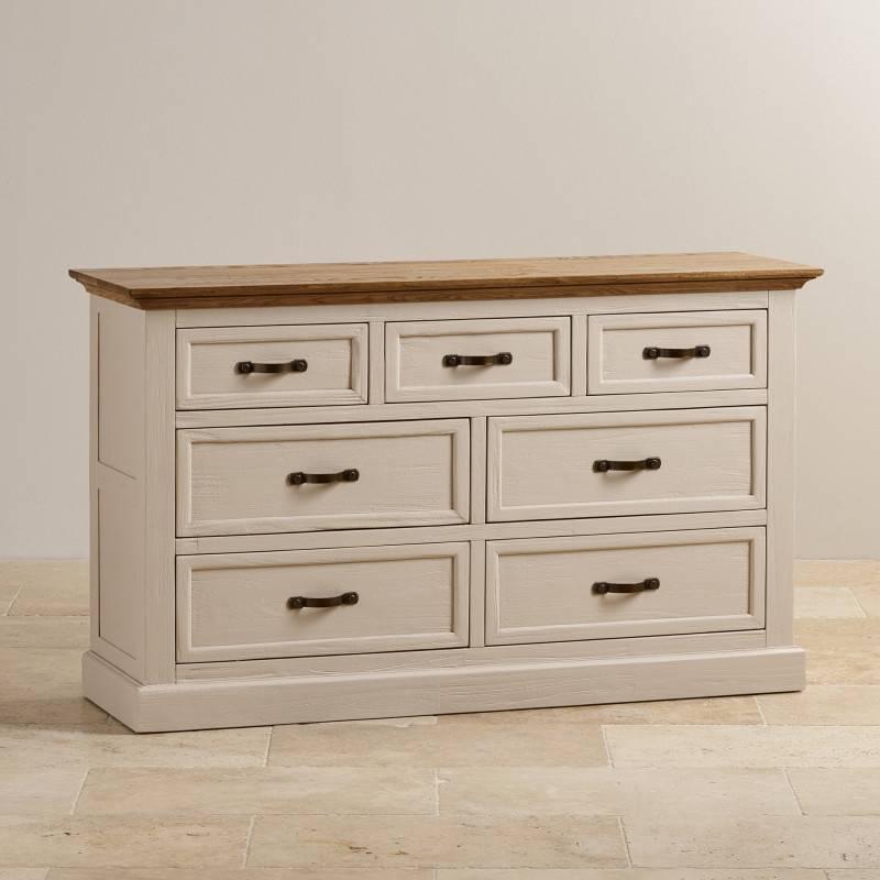 Tủ Ngăn Kéo 3+4 Seychelles Gỗ Sồi Ibie BSK34SEYO - Trắng