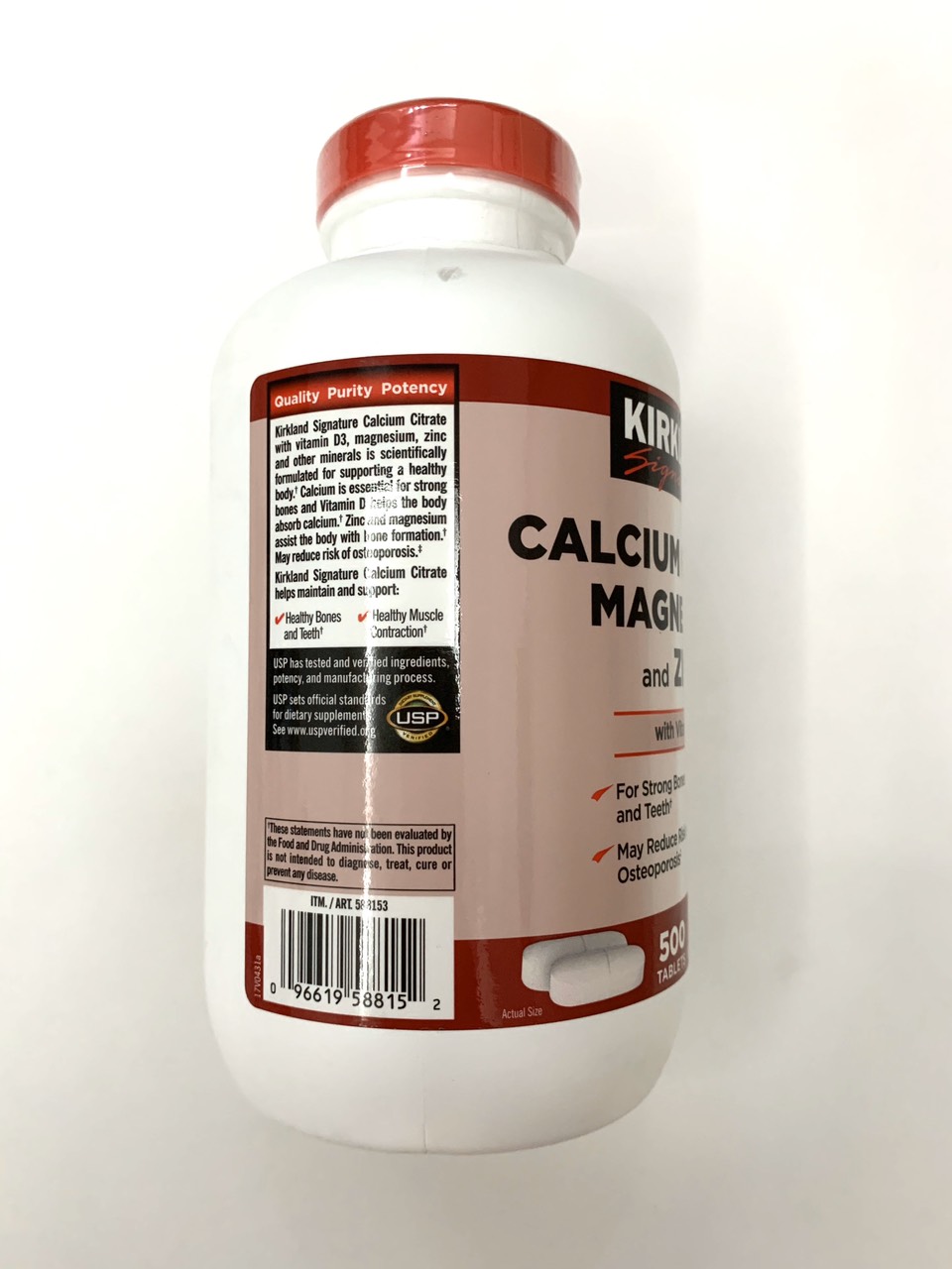 Viên Uống Kirkland Signature Calcium Magnesium and Zinc with vitamin D3 500 viên mẫu mới