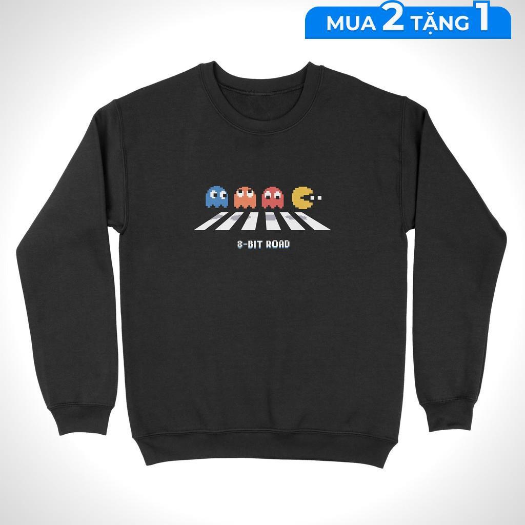 Áo Sweater 8-bit Road - Pacman Unisex THE NEXT LEVEL, Cotton 100% 3 màu nam nữ - SW0082