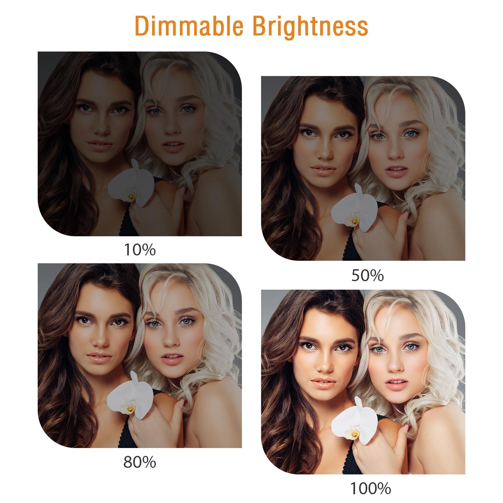 12W LED Video Light Photography Light 144PCS Lamp Beads Bi-Color Temperature 3200K-5600K with Ball Head for Gaming Live