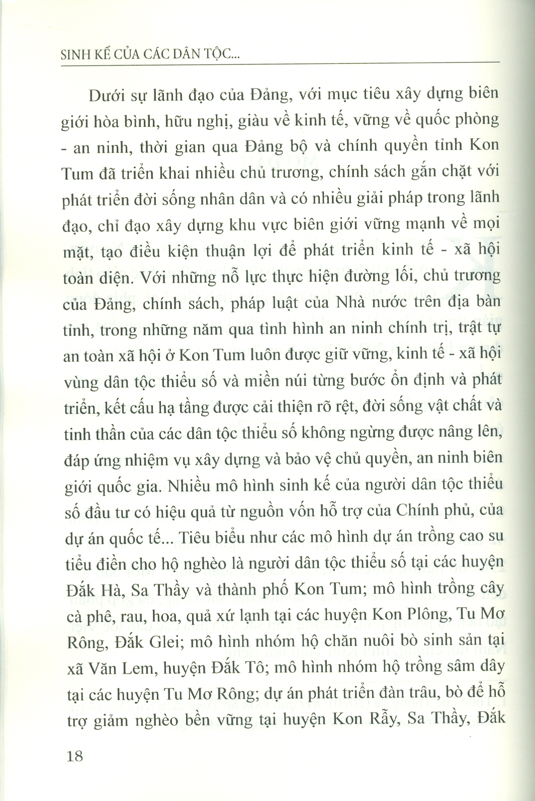 Sinh Kế Của Các Dân Tộc Thiểu Số Vùng Biên Giới Tỉnh Kom Tum (Sách chuyên khảo) - TS. Dương Thị Ngọc Bích chủ biên