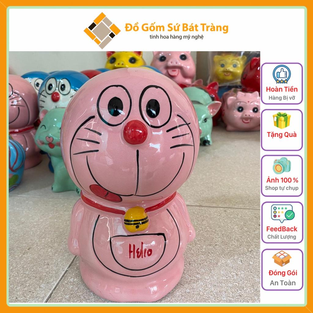 Heo sứ Doraemon dễ thương Bát Tràng, heo đất tiết kiệm cute