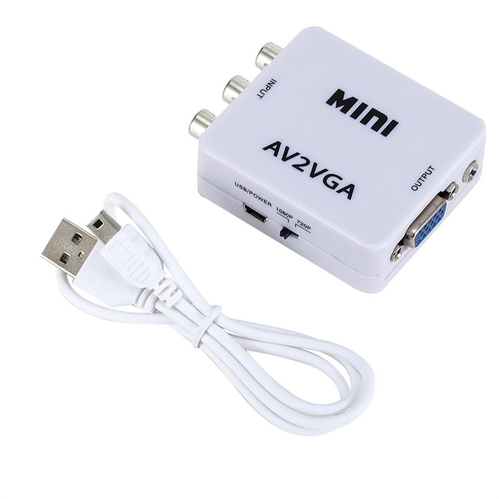 Mini RCA To VGA Converter AV2VGA Conversor with 3.5mm Audio RCA To VGA Video Converter For PC to TV HD Computer to TV