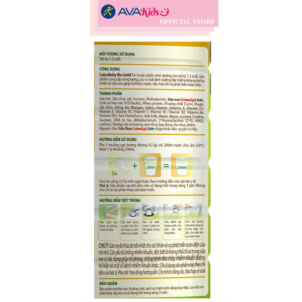 Sữa bột ColosBaby Bio Gold 1+ (sữa non) hương vani 800g (1 - 2 tuổi)