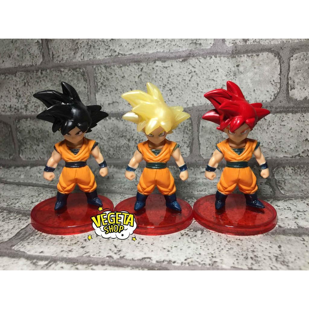 Mô hình Dragon Ball - Set 3 mô hình SonGoku Goku SSJ God - WCF - Cao 7cm