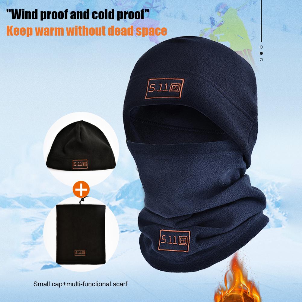 Ski mặt nạ mũ khăn quàng cổ Velvet Mũ mùa đông Bảo vệ Windproof Full Face Vỏ cổ ấm hơn Ski Cap Banie Balaclava giữ ấm Color: Army Green Fleece