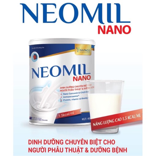 Sữa chuyên biệt cho người phẫu thuật Neomil Hộp 900g hàng chính hãng nhiều Bệnh viện lớn kê đơn