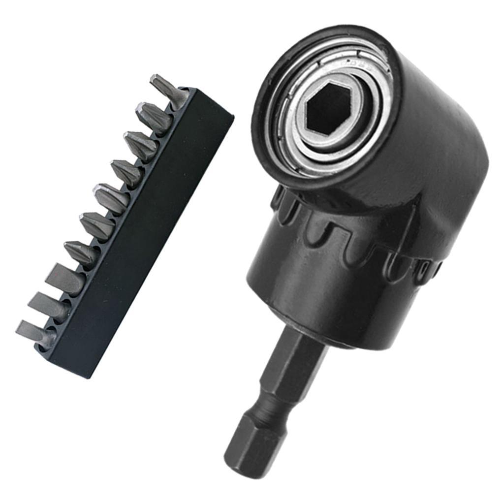 2x Black Drill Bit Holder Magnetic Bit Angled Bit Extension Electric Drills