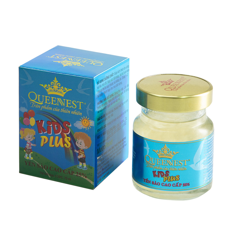 Lốc 6 hũ yến KIDS PLUS 25% (Hũ 70ml) - Yến QUEENNEST