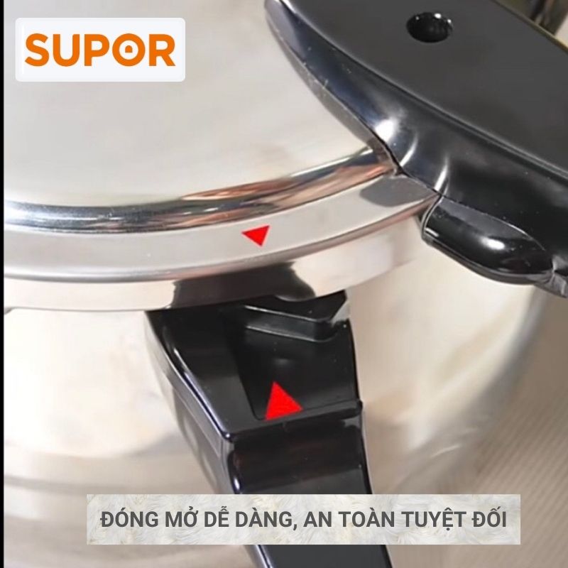 Nồi áp suất inox 304 hạn chế ăn mòn, giữ nhiệt bền lâu, an toàn cao cấp 4L Supor YS20EDTQ