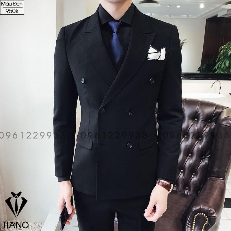 Bộ Vest nam 6 cúc kiểu dáng Hàn quốc, form ôm body chất vải dày 2 lớp, Suit Nam Cao Cấp - TIANO STORE