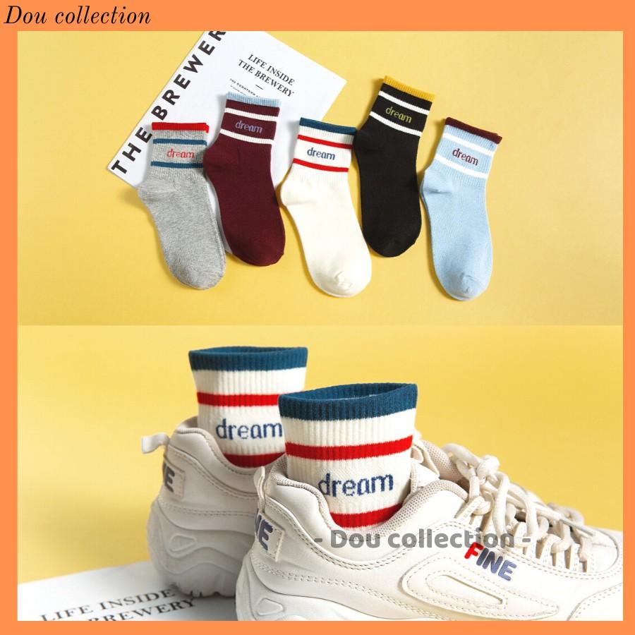 Vớ Tất Nam Nữ Cổ Cao Cotton Họa Tiết "Day Dream" Phong Cách Nhật Bản Dễ Thương - Mã TV012