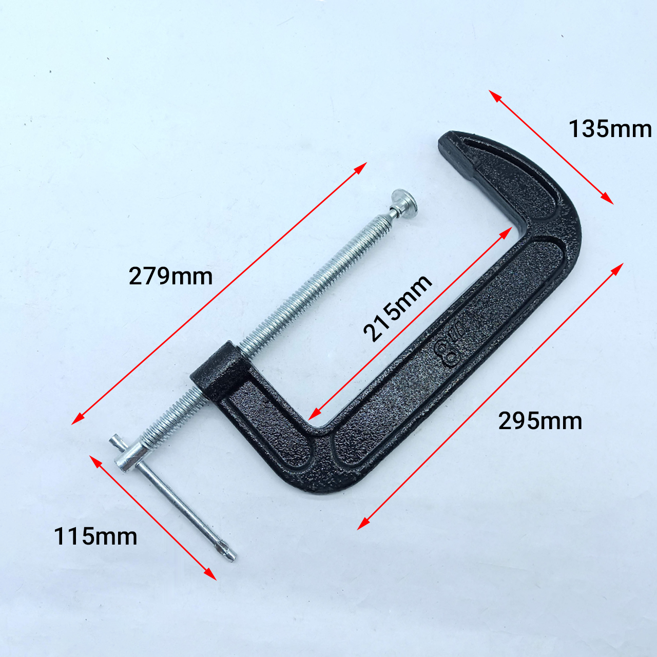 Cảo chữ C thép đen cỡ 8 inch