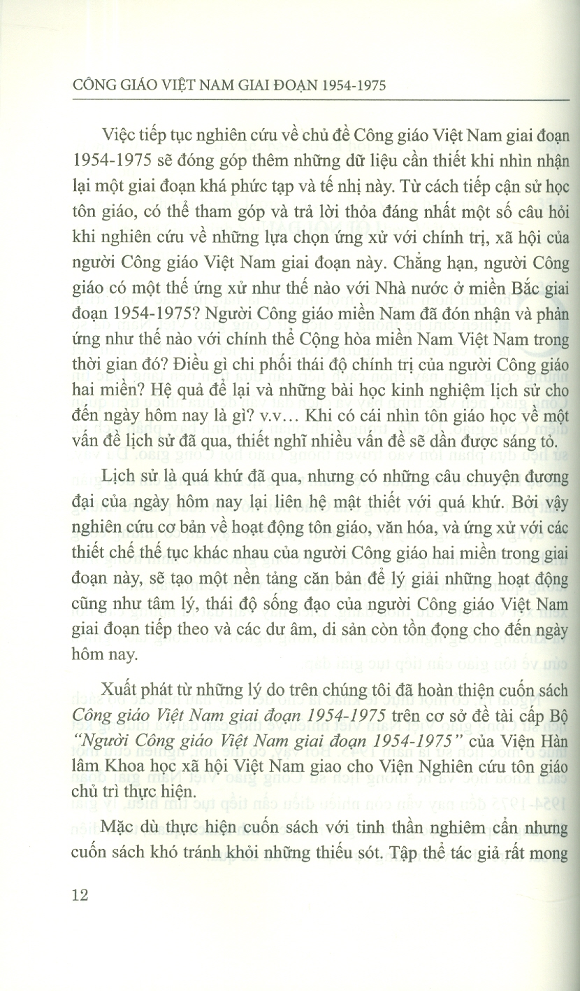 Công Giáo Việt Nam Giai Đoạn 1954-1975 (Sách Chuyên Khảo)