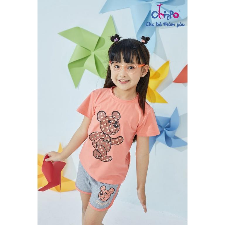 Bộ cộc tay bé gái CHIPPO 100% Cotton cho bé từ 6 đến 10 tuổi - BG2201